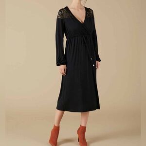 Mama Licious Elegant Black Lace Maternity Dress